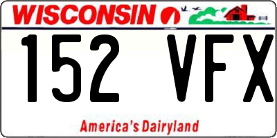 WI license plate 152VFX