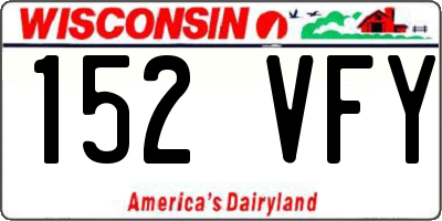 WI license plate 152VFY