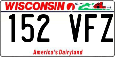 WI license plate 152VFZ