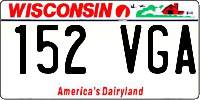 WI license plate 152VGA