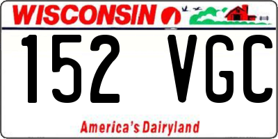 WI license plate 152VGC