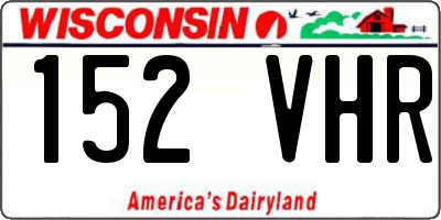 WI license plate 152VHR