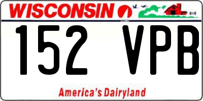 WI license plate 152VPB