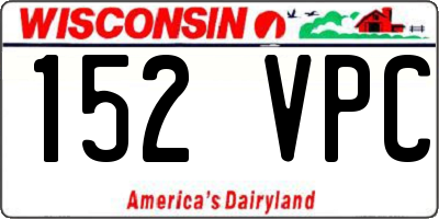 WI license plate 152VPC