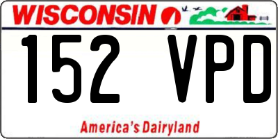 WI license plate 152VPD
