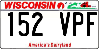 WI license plate 152VPF