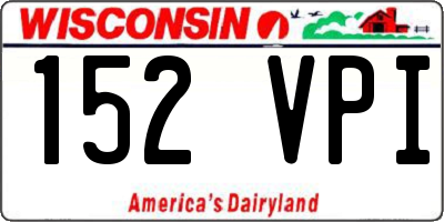 WI license plate 152VPI