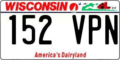 WI license plate 152VPN