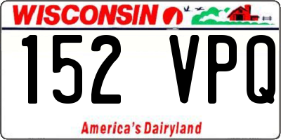 WI license plate 152VPQ