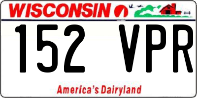 WI license plate 152VPR