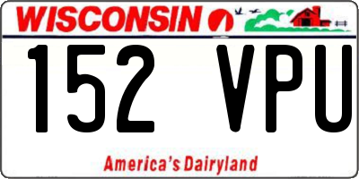 WI license plate 152VPU