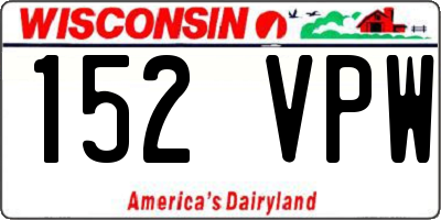 WI license plate 152VPW