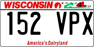 WI license plate 152VPX