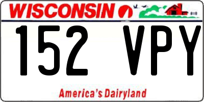WI license plate 152VPY
