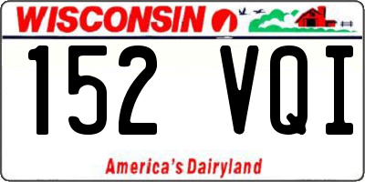 WI license plate 152VQI