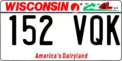 WI license plate 152VQK