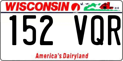 WI license plate 152VQR