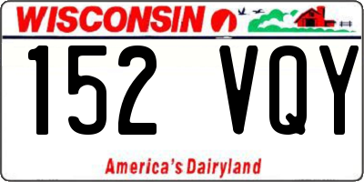WI license plate 152VQY