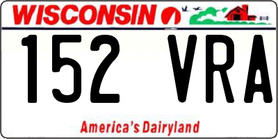 WI license plate 152VRA