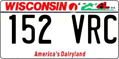WI license plate 152VRC