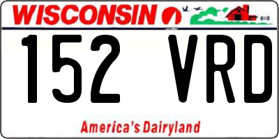 WI license plate 152VRD