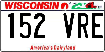 WI license plate 152VRE