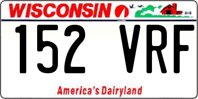 WI license plate 152VRF