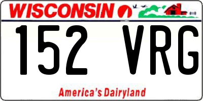 WI license plate 152VRG