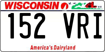 WI license plate 152VRI