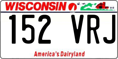 WI license plate 152VRJ