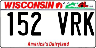 WI license plate 152VRK