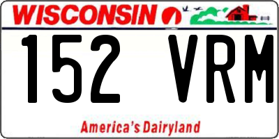 WI license plate 152VRM