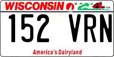 WI license plate 152VRN