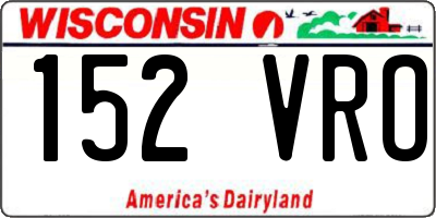 WI license plate 152VRO