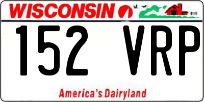WI license plate 152VRP