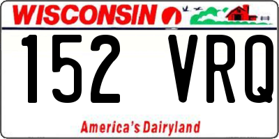 WI license plate 152VRQ