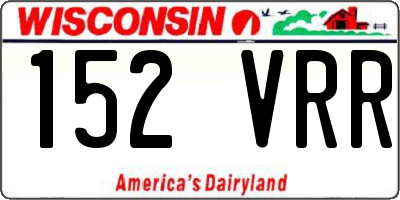 WI license plate 152VRR