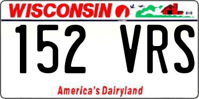 WI license plate 152VRS