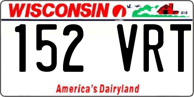 WI license plate 152VRT