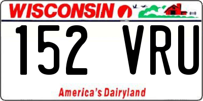WI license plate 152VRU