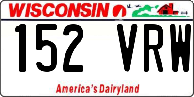 WI license plate 152VRW