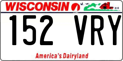 WI license plate 152VRY