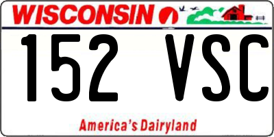 WI license plate 152VSC