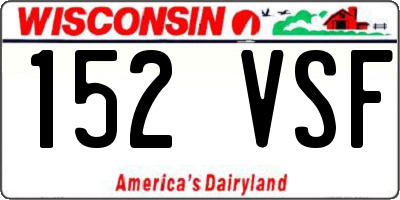 WI license plate 152VSF