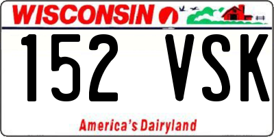 WI license plate 152VSK