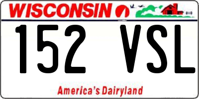 WI license plate 152VSL