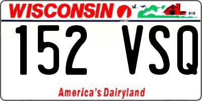 WI license plate 152VSQ