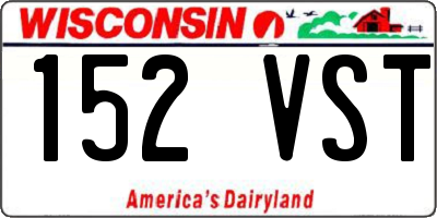 WI license plate 152VST