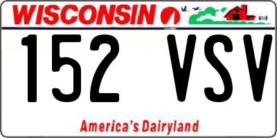 WI license plate 152VSV