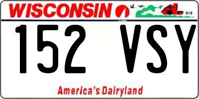WI license plate 152VSY